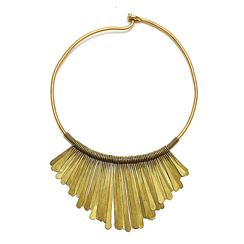 brass fringe necklace - soko